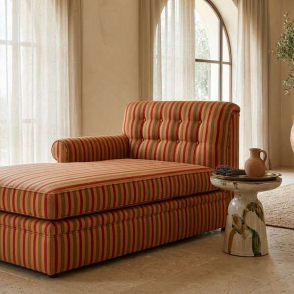 Geometrik Çizgili Kaz Ayağı Kombin Döşemelik Kumaş