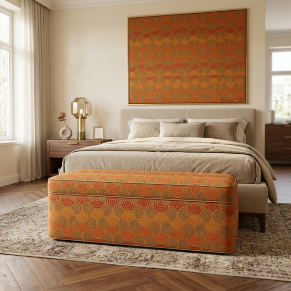 Geometrik Çizgili Kaz Ayağı Kombin Döşemelik Kumaş