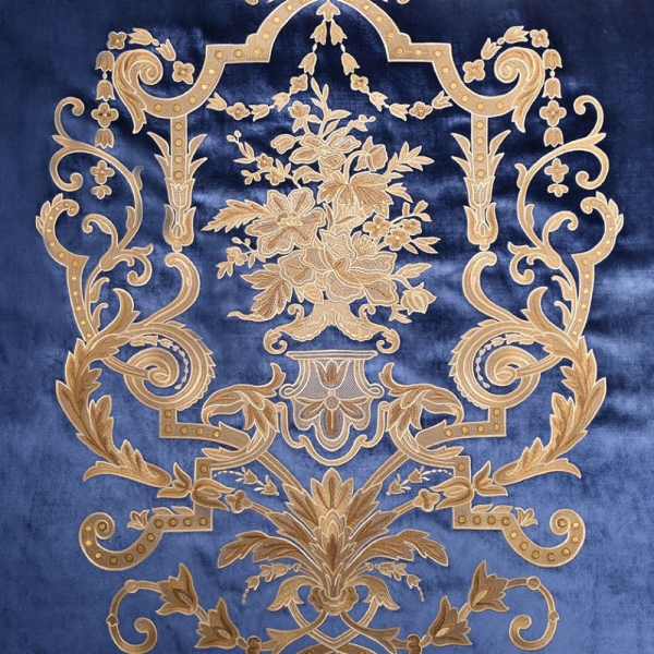 Kadife Üzeri Nakışlı Kombin Döşemelik Kumaşlar