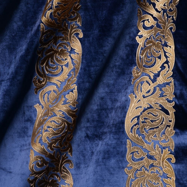 Kadife Üzeri Nakışlı Kombin Döşemelik Kumaşlar