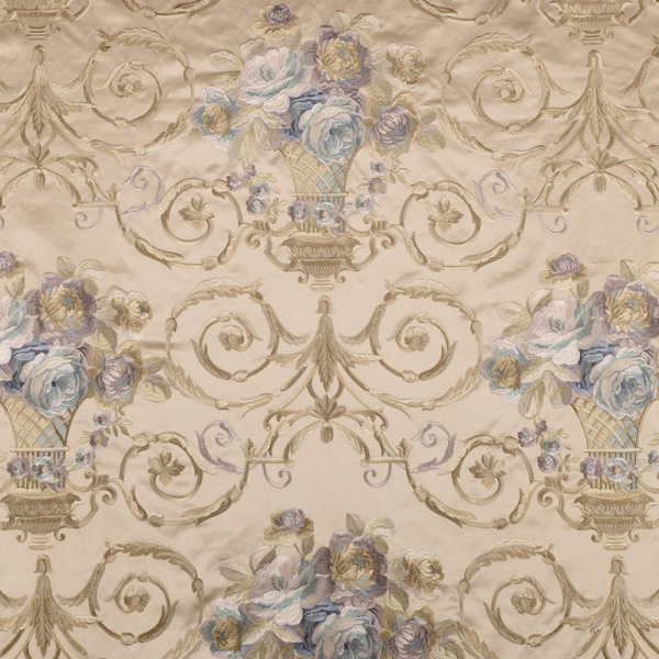 Saten Zemine Nakışlı Pano Kumaş