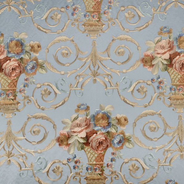 Saten Zemine Nakışlı Pano Kumaş