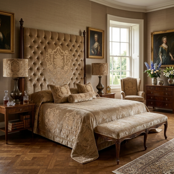 Kadife Üzeri Nakışlı Kombin Döşemelik Kumaşlar