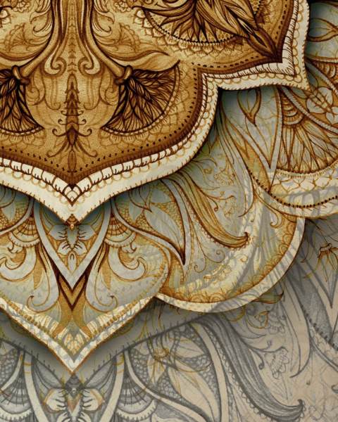 Etnik Şal Desen Kahve Tonları Duvar Kağıdı