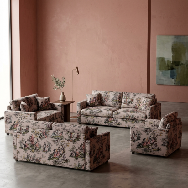 Baskılı Keten Perde Ve Döşemelik Kumaş