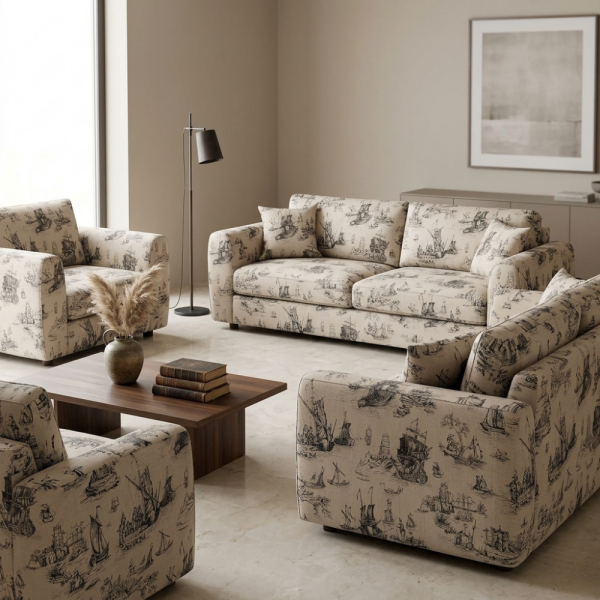 Baskılı Keten Perde Ve Döşemelik Kumaş