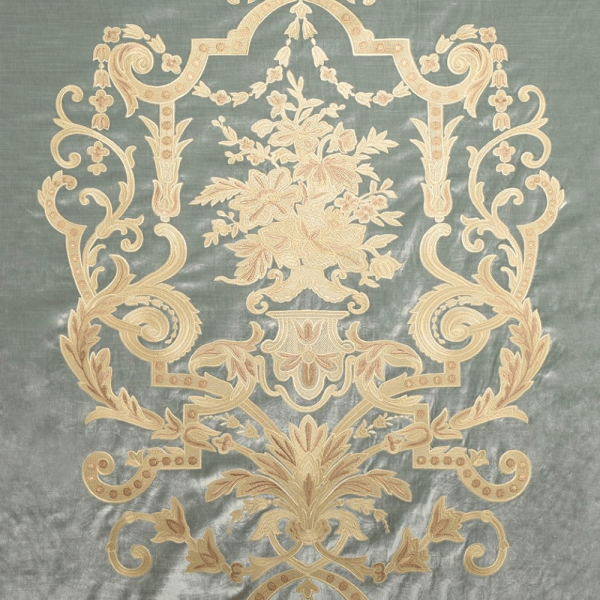 Kadife Üzeri Nakışlı Kombin Döşemelik Kumaşlar