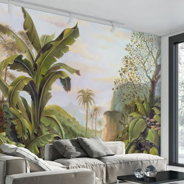 Büyük Yapraklar Doğa Manzara Duvar Kağıdı