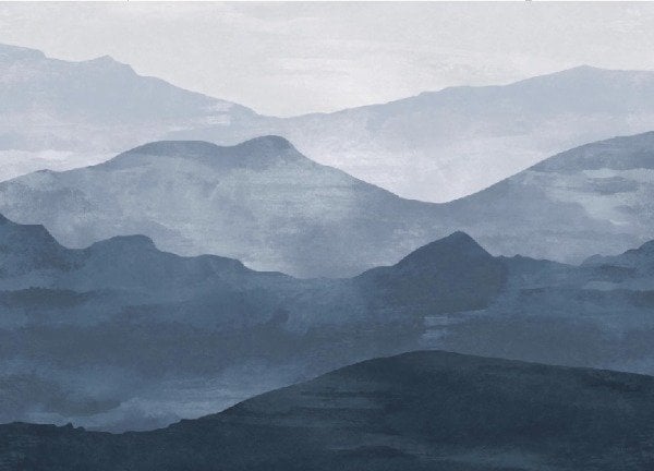 Mavi Lacivert Dağlar Duvar Kağıdı