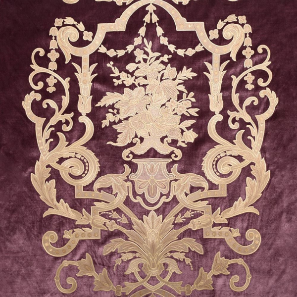 Kadife Üzeri Nakışlı Kombin Döşemelik Kumaşlar