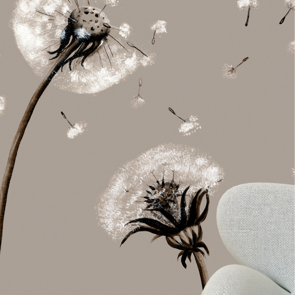 Kuş ve Çiçek Desenli Duvar Kağıdı