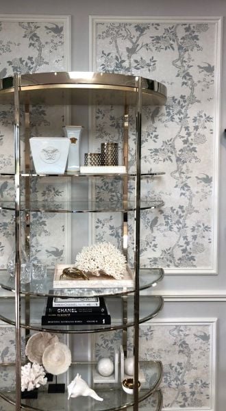 Marlowe Floral Eskitme Zemin Kuşlar Duvar Kağıdı