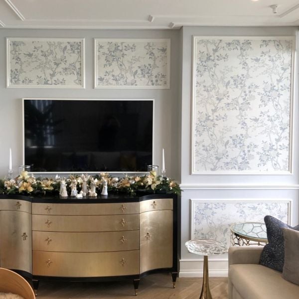 Marlowe Floral Eskitme Zemin Kuşlar Duvar Kağıdı