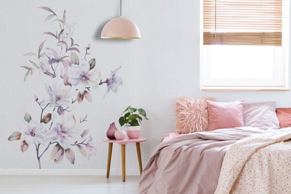 Soft Beyaz Çiçekler Duvar Kağıdı