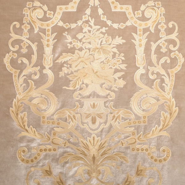 Kadife Üzeri Nakışlı Kombin Döşemelik Kumaşlar