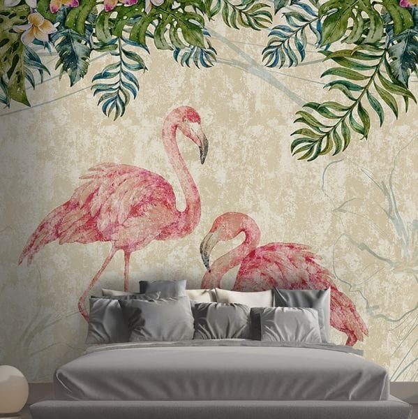 Pembe Pelikan Çiftler Duvar Kağıdı