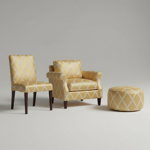 Nakışlı Baklava Dilim Desen Döşemelik Kumaş