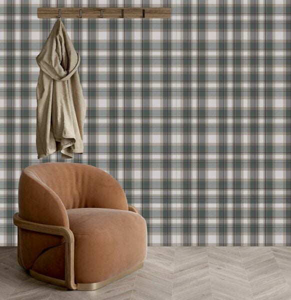 Ya Çok Seversen İlter Oda Ekose Desen Duvar Kağıdı