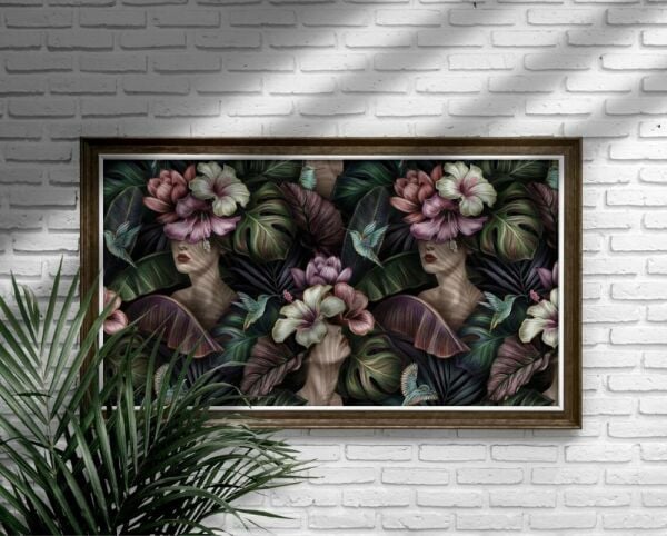 Uva Zambak Çiçekler Arasında Kadınlar Duvar Kağıdı(Kopya)