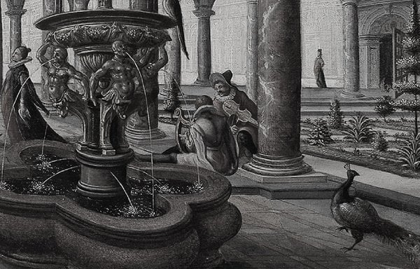 Antrasit Gri Sütunlar Tarihi Kapılar Duvar Kağıdı