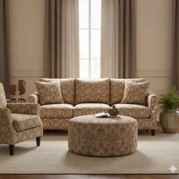 Etnik Desenler Özel Döşemelik Kumaş Kombinli