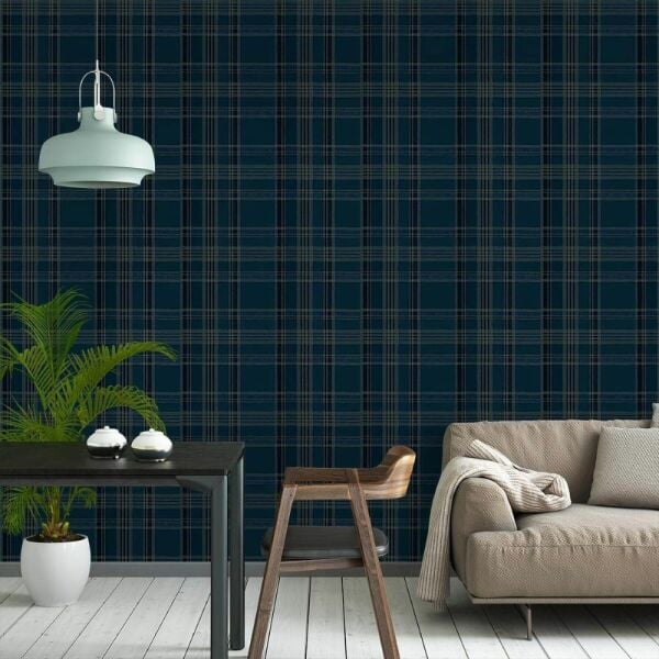 Lacivert Ekoseli Ralph Lauren Duvar Kağıdı