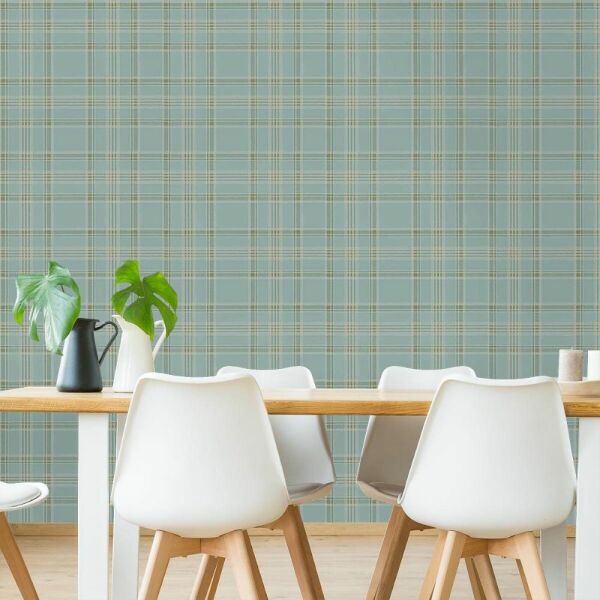 Mavi Ekose Ralph Lauren Duvar Kağıdı