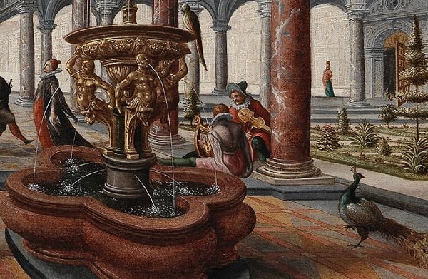 Kremit Rengi Sütunlar Kapılar Tarihi Duvar Kağıdı