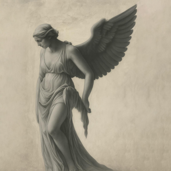 Kanatlı Melek Figürlü Duvar Kağıdı