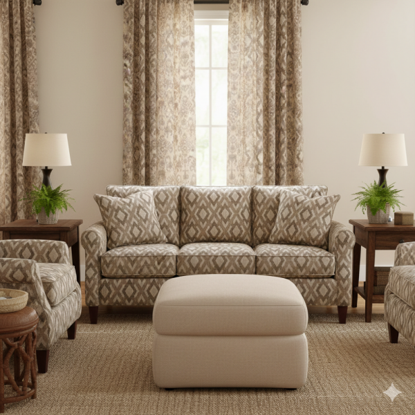 Etnik Desenler Özel Döşemelik Kumaş Kombinli