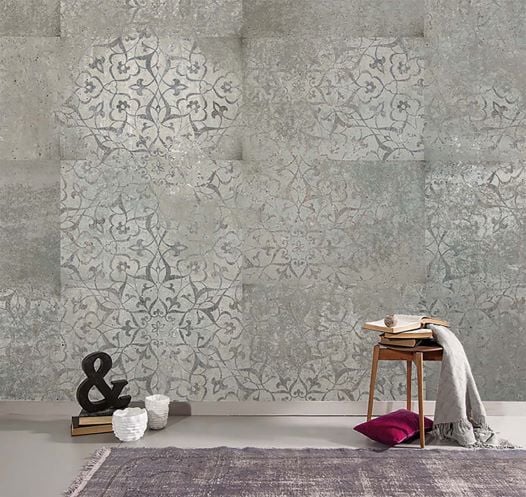 Eskitme Vizon Karo Desenli Duvar Kağıdı