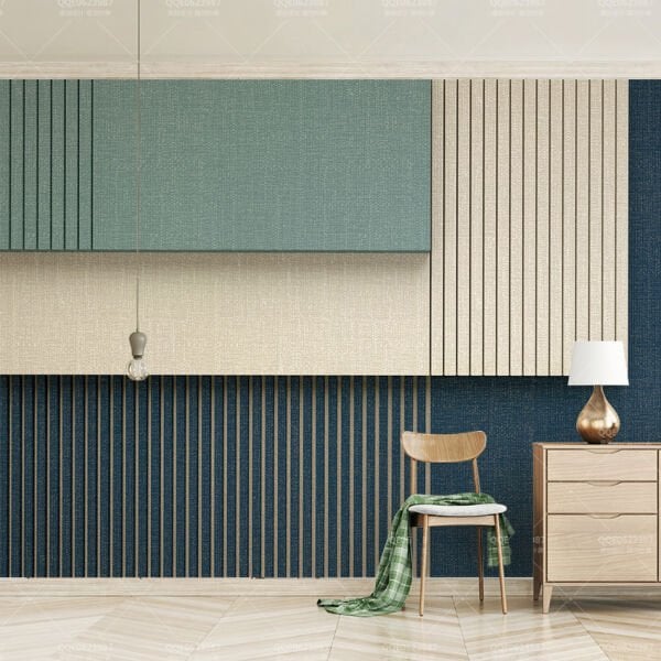 Lacivert Bej Turkuaz Dikdörtgen Duvar Kağıdı