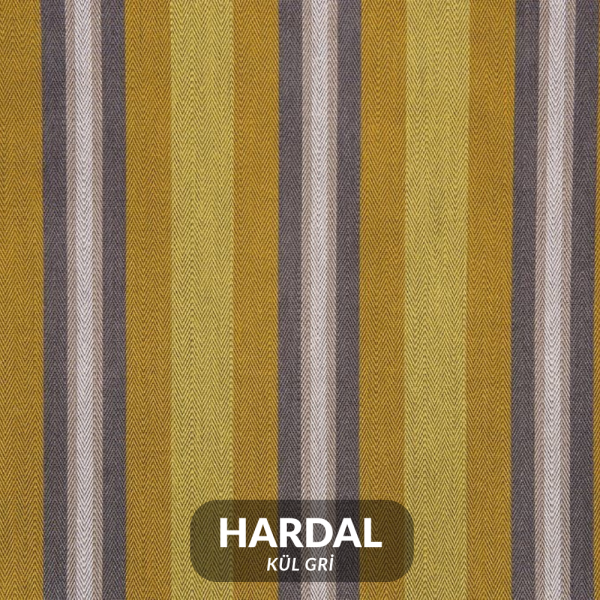 Dokuma Çizgili Döşemelik Kumaş Hardal & Kül Gri
