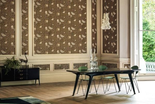 Fornasetti Black And Gold Frutta ve Geometrico Duvar Kağıdı