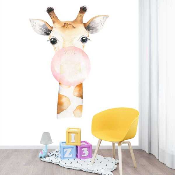 Zürafa Desenli Çocuk Duvar Kağıdı