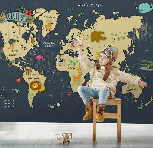 Dünya Hayvanlar Haritası Duvar Kağıdı