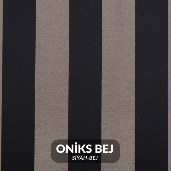 Saten Çizgili Döşemelik Perdelik Kumaş İthal Oniks Bej (Siyah Bej)