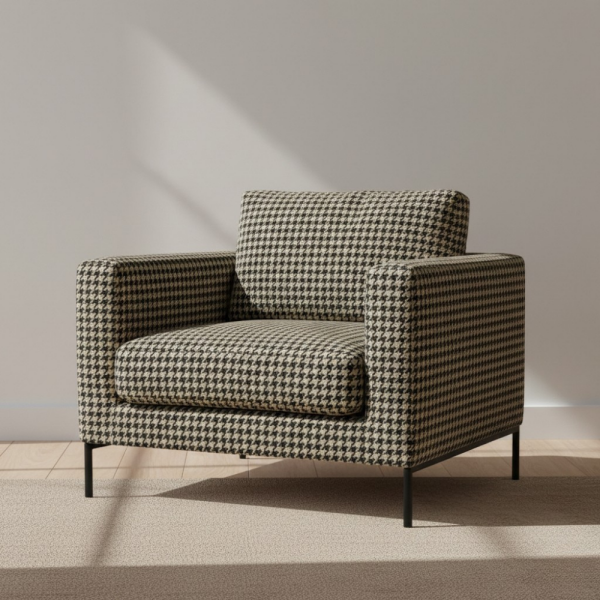 Kazayağı Desenli Ve Düz Kombinli Döşemelik Kumaş