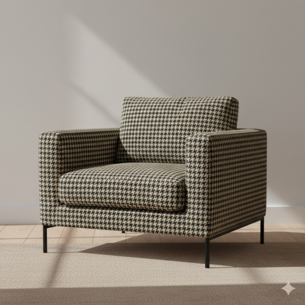 Kazayağı Desenli Ve Düz Kombinli Döşemelik Kumaş