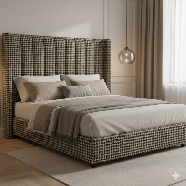 Kazayağı Desenli Ve Düz Kombinli Döşemelik Kumaş