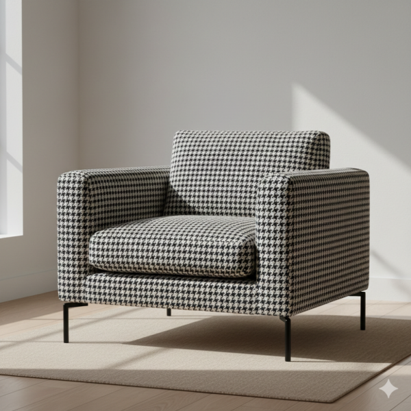 Kazayağı Desenli Ve Düz Kombinli Döşemelik Kumaş