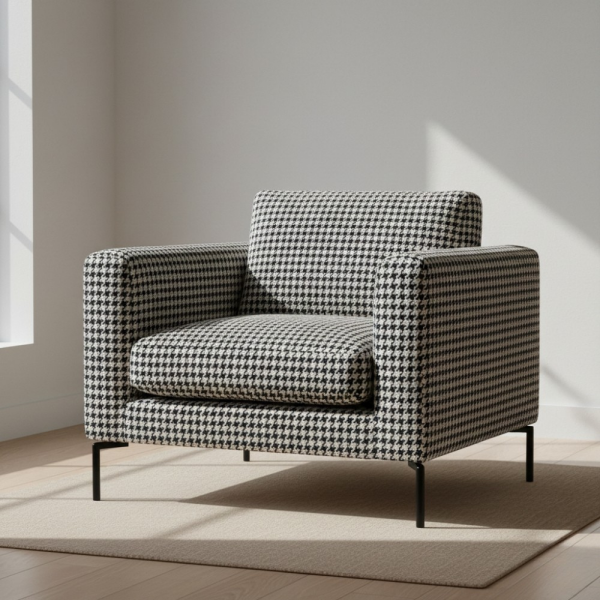 Kazayağı Desenli Ve Düz Kombinli Döşemelik Kumaş