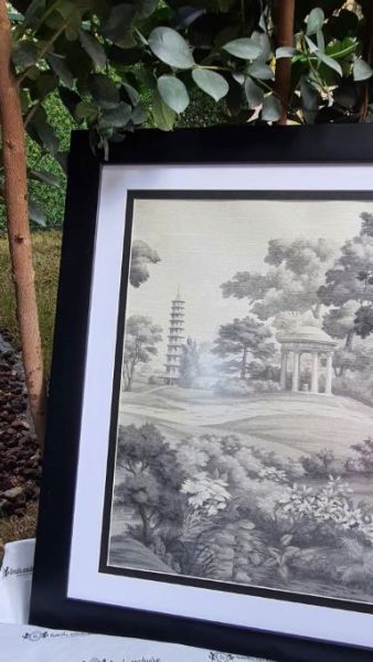 Antrasit Gri Manzara Kumaş Zemin Tablo