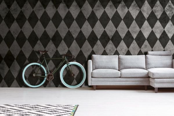 Siyah Antrasit Baklava Desen Duvar Kağıdı