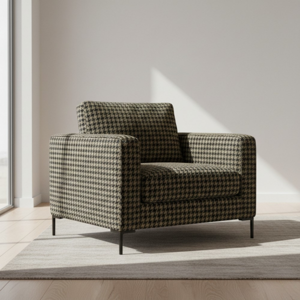 Kazayağı Desenli Ve Düz Kombinli Döşemelik Kumaş