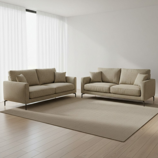 Kazayağı Desenli Ve Düz Kombinli Döşemelik Kumaş