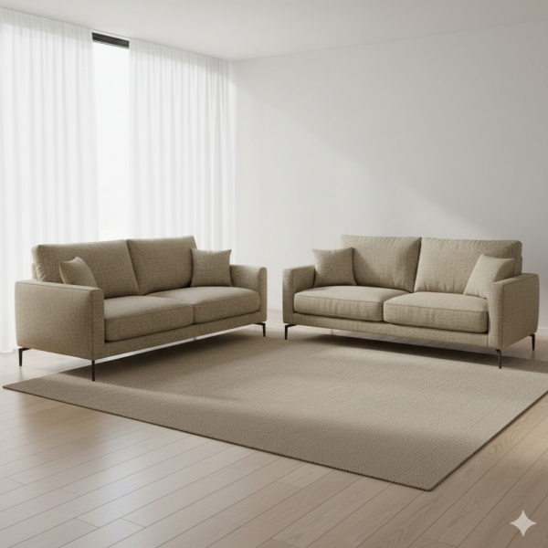 Kazayağı Desenli Ve Düz Kombinli Döşemelik Kumaş