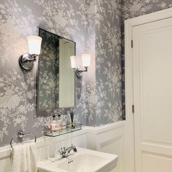 Ralph Lauren Antrasit Zeminde Çiçekler Duvar Kağıdı