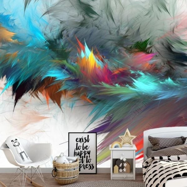 Uva Soyut Desen Gökkuşağı Renkler Duvar Kağıdı