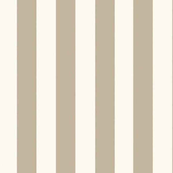 Ralph Lauren Çizgili Vinil  Bej Beyaz Duvar Kağıdı